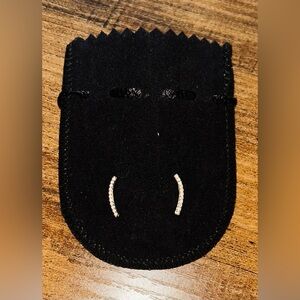 Eliot Danori Silver Pavé Curved Stud Earrings